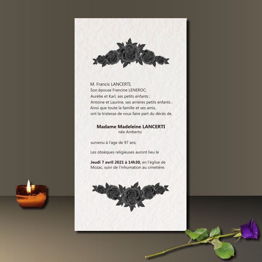 Parterre Roses Noires Faire-part